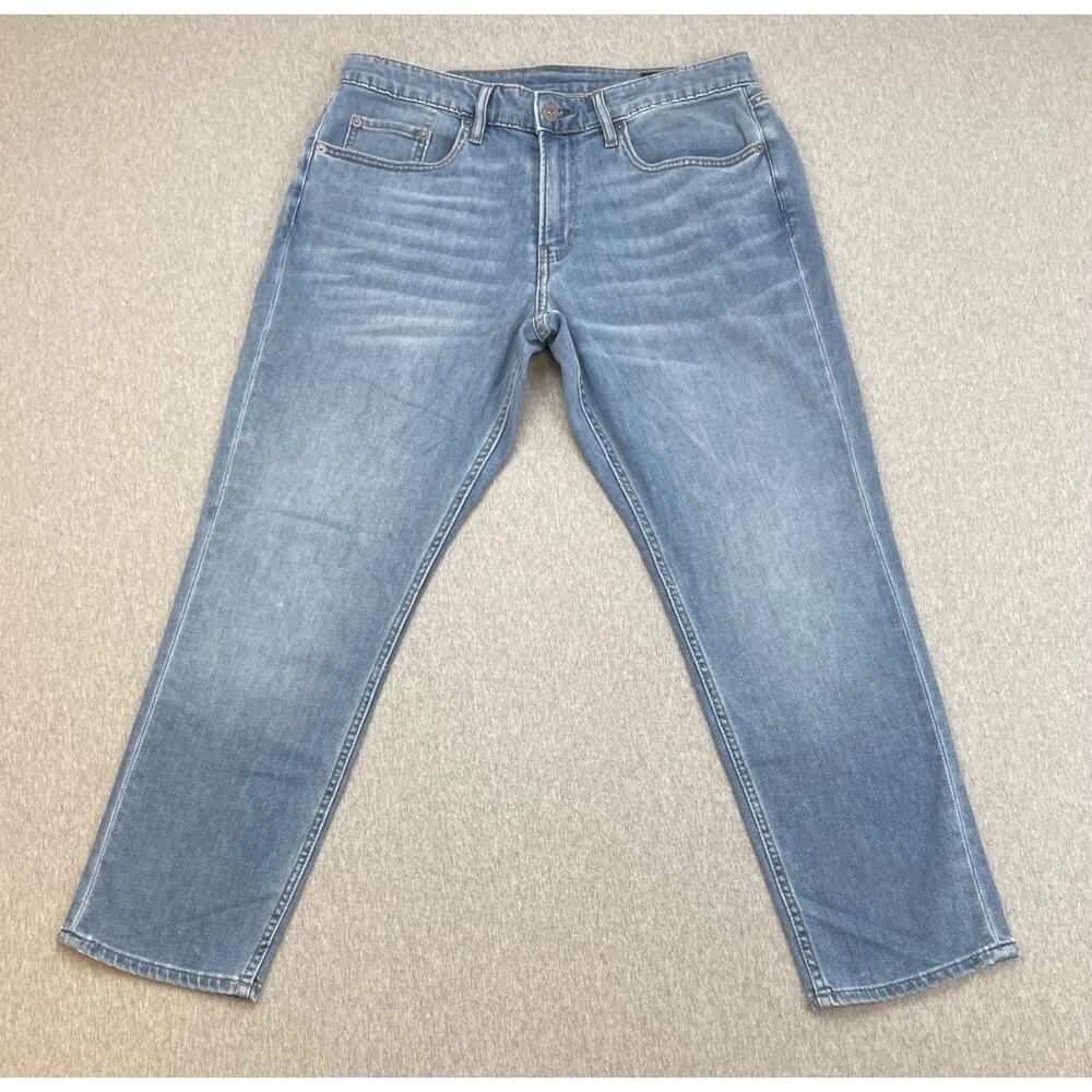 Bonobos Jeans Mens 33 x 28 Blue Cotton Blend Stretch Athletic Fit Tapper